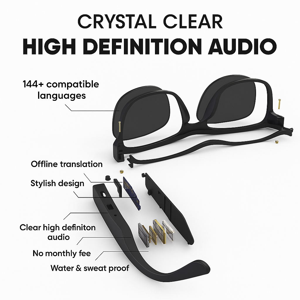 Translator Glasses -  LensWiky (144+ Languages)
